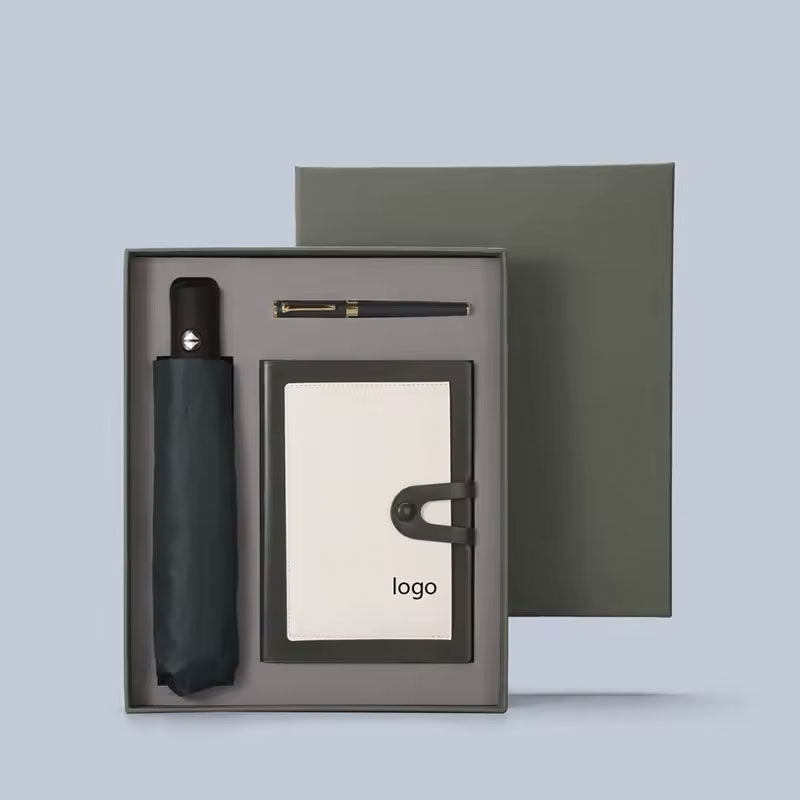 4 Pieces Customisable Notebook and Umbrella Promotional Gift Set